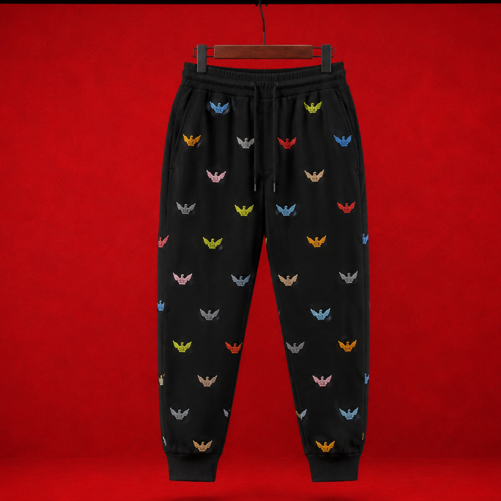 Pantalon de survêtement monogramme noir ENTITY streetwear